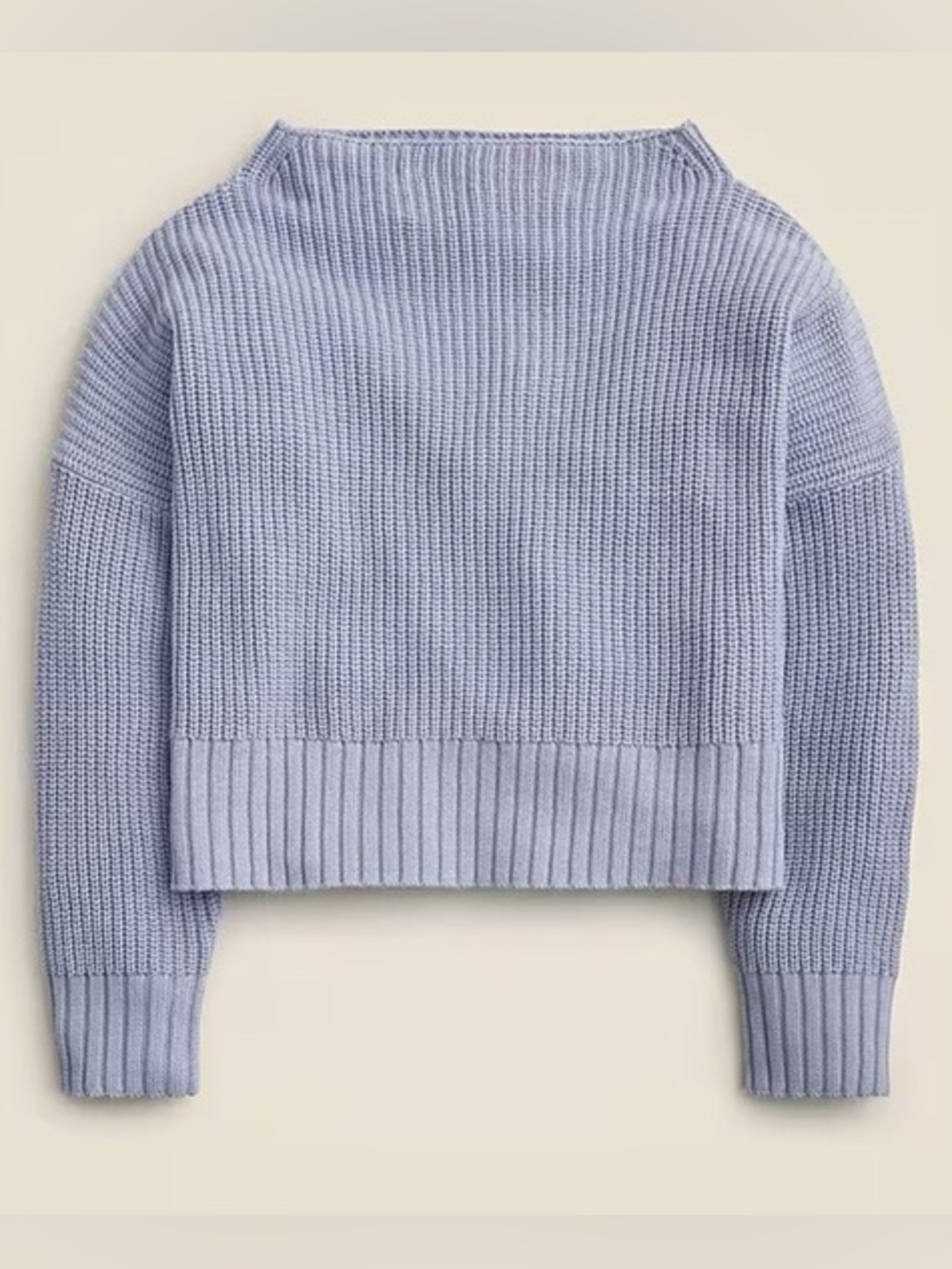 J.Crew Ribbed Funnelneck Sweater in Lavender Lakeshore Linen Cotton Blend | XL